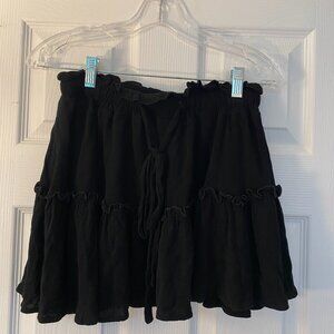Black Ruffle Set Mini Skirt & Bandeau top- S
